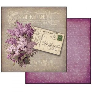 Χαρτί Scrapbooking 5001504 Stamperia Διπλής Όψης - Postcard Lilac - 31x30cm