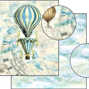 Χαρτί Scrapbooking 5001514 Stamperia Διπλής Όψης  - Le Ballon and Clock - 31x30cm