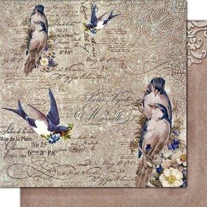 Χαρτί Scrapbooking 5001528 Stamperia Διπλής Όψης  - New England Birds - 31x30cm