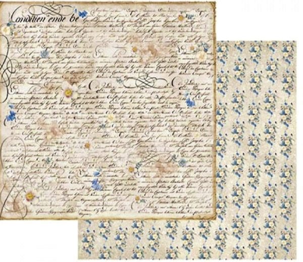Χαρτί Scrapbooking 5001529 Stamperia Διπλής Όψης - New England Writing - 31x30cm