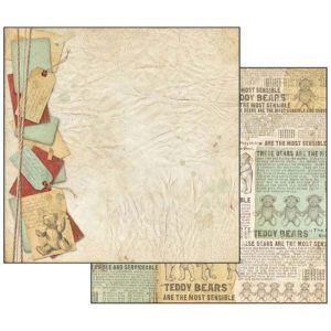 Χαρτί Scrapbooking 5001710 Stamperia Διπλής Όψης - Teddy Bear Newspaper - 31x30cm