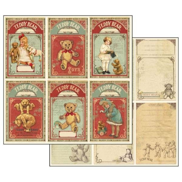 Χαρτί Scrapbooking 5001712 Stamperia Διπλής Όψης - Teddy Bear Cards - 31x30cm