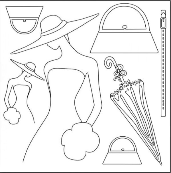 Ριζόχαρτο Χαρτοπετσέτας 5001744 - Γυναίκα με Καπέλο & Αξεσουάρ - 50x50cm