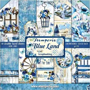 Σετ 10 Χαρτιά 5002415 Scrapbooking Stamperia Διπλής Όψης - Blue Land - 30x30cm
