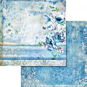 Χαρτί Scrapbooking 5002427 Stamperia Διπλής Όψης - Blue Land & Λουλούδι - 31x30cm