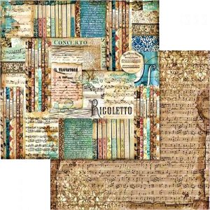 Χαρτί Scrapbooking 5002428 Stamperia Διπλής Όψης - Μουσική & Rigoletto - 31x30cm