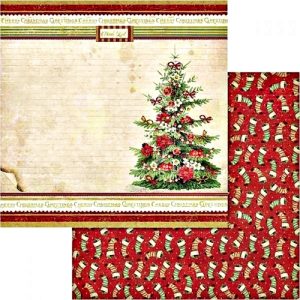 Χαρτί Scrapbooking 5002431 Stamperia Διπλής Όψης  - Χριστουγεννιάτικο Δέντρο & Κάλτσες - 31x30cm