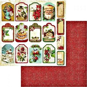 Χαρτί Scrapbooking 5002433 Stamperia Διπλής Όψης  - Χριστουγεννιάτικες Ταμπέλες - 31x30cm