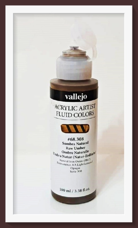 Vallejo Acrylic Artist Fluid Colors Raw Umber VAL68308 100ml