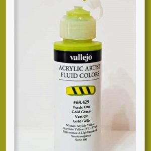 Vallejo Acrylic Artist Fluid Colors Gold Green VAL68429 100m
