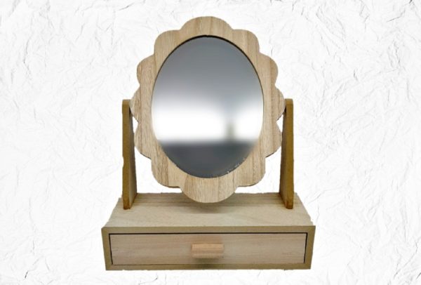 Ξύλινο Διακοσμητικό Συρτάρι με Καθρέφτη LG87849  28x22cm