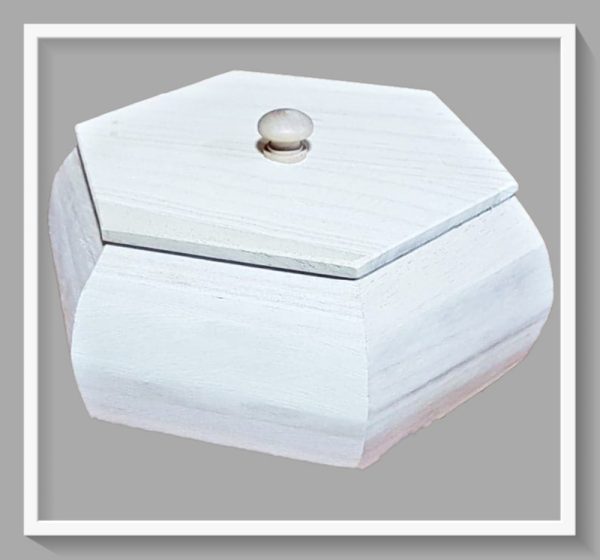 Ξύλινο Εξάγωνο Κουτί με καπάκι LG87858 25.5x21x18cm