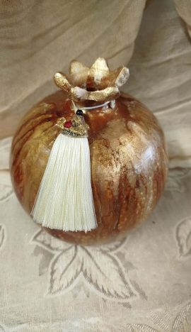 Χειροποίητη Κατασκευή Κεραμικό Ρόδι 15cm Κλειστό