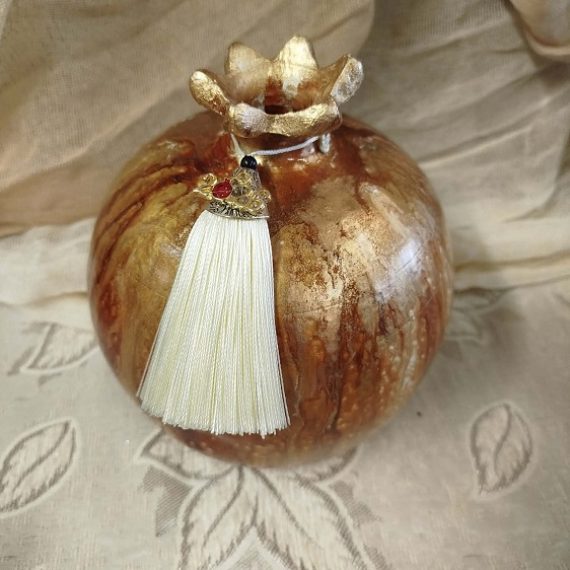 Χειροποίητη Κατασκευή Κεραμικό Ρόδι 15cm Κλειστό