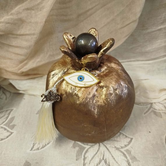 Χειροποίητη Κατασκευή Κεραμικό Ρόδι 15cm Κλειστό